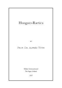 Hungaro-Raetica  BY