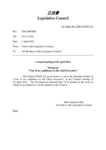 立法會 Legislative Council LC Paper No. CB[removed]Ref  : CB(3)/M/MM