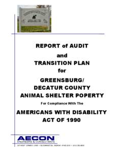 REPORT of AUDIT and TRANSITION PLAN for GREENSBURG/ DECATUR COUNTY