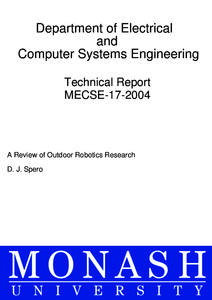 Department of Electrical and Computer Systems Engineering Technical Report MECSE