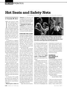 NEWS FROM TCG  Hot Seats and Safety Nets A mentorship program nurtures new theatre leaders  S UZANNE M. S ATO