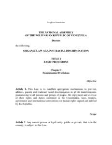 Sociology / Venezuela / Racism / Discrimination / Bolivarianism / Supreme Tribunal of Justice / Ethics / Americas / Hugo Chávez