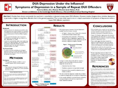 DUI: Depression Under the Influence? Symptoms of Depression in a Sample of Repeat DUI Offenders Katerina Belkin, B.A., Melanie Mitchell, Sarah Nelson, Ph.D. Division on Addiction at the Cambridge Health Alliance, a Harva