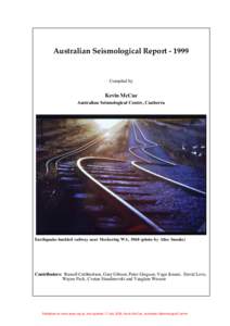 Australian Seismological ReportCompiled by Kevin McCue Australian Seismological Centre, Canberra