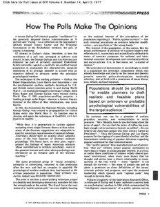 Click here for Full Issue of EIR Volume 4, Number 14, April 5, 1977  How The Polls Make The Opinions