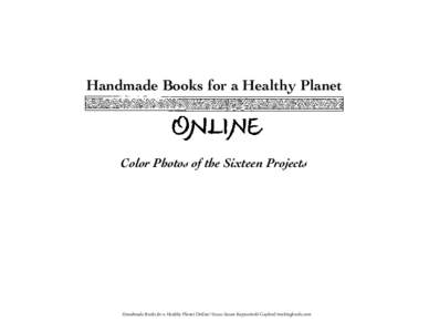 Handmade Books for a Healthy Planet  Color Photos of the Sixteen Projects Handmade Books for a Healthy Planet Online/ ©2010 Susan Kapuscinski Gaylord /makingbooks.com