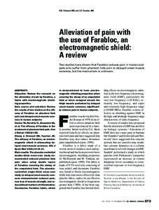 D.B. Clement, MD and J.E. Taunton, MD  Alleviation of pain with
