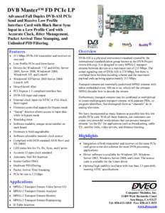 DVB-ASI, ASI, PCIe, ATSC, MPEG-2, low profile