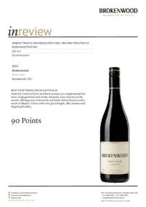 inreview (Stephen Tanzer’s) International Wine Cellar | Best New Wines from Oz Brokenwood Pinot Noir July 2013 By Josh Raynold’s
