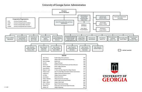 University of Georgia Senior Administration President Jere W. Morehead Chief of Staff and Associate VP for Institutional Affairs