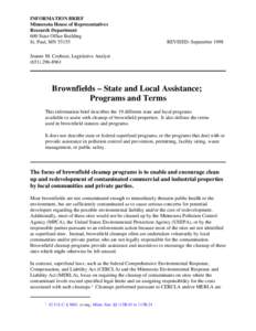 Brownfield land / Superfund / Minnesota Pollution Control Agency / United States Environmental Protection Agency / Earth / Brownfield regulation and development / Government / Brownfield status / Town and country planning in the United Kingdom / Soil contamination / Environment