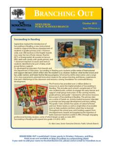 BRANCHING OUT NEWS FROM PUBLIC SCHOOLS BRANCH October 2011 http://EDnet.ns.ca