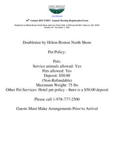 www.fmec.net  34th Annual 2015 FMEC Annual Meeting Registration Form Doubletree by Hilton Boston North Shore and Coco Water Park ● 50 Ferncroft Rd ● Danvers, MAOctober 30 – November 1, 2015