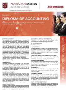 ACCOUNTING “Empowerment Through Education and Training” FNS50210   DIPLOMA OF ACCOUNTING
