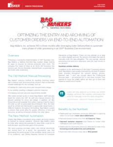 CASE STUDY Esker DeliveryWare ORDER PROCESSING  MANUFACTURING