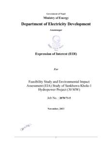 Government of Nepal  Ministry of Energy Department of Electricity Development Anamnagar