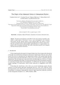 Original Paper ________________________________________________________ Forma, 17, 123–132, 2002  The Origin of the Iridescent Colors in Coleopteran Elytron