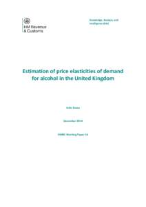 Estimation of price elasticities of demand for alcohol in the United Kingdom