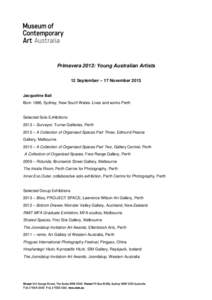 Year of birth missing / Geography of Oceania / David Wadelton / Brook Andrew / Perth /  Western Australia / Arts in Australia / Australian art