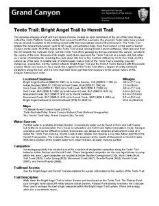 Hermit Trail / Bright Angel Trail / River Trail / Grand Canyon / Boucher Trail / South Kaibab Trail / Geography of Arizona / Arizona / Tonto Trail