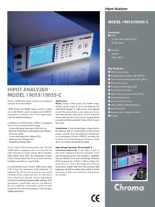 Hipot Analyzer  MODEL[removed]C Functions: ■ Hi-Pot - AC 5kV/100mA (4kV/120mA)