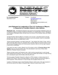 For Immediate Release September 8, 2011 Contact:  Lina Garcia