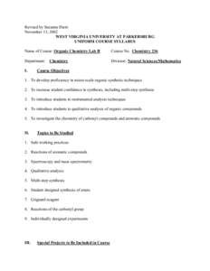 Microsoft Word - UNIFORM COURSE SYLLABUS FORM  CHEM 236.DOC