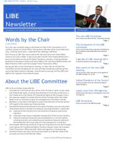 LIBE NEWSLETTER - ISSUE[removed]JULY[removed]Citizenship Police/Security Borders/Visas Justice Fundamental Rights Immigration