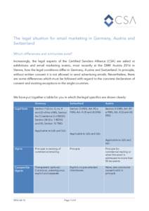    The legal situation for email marketing in Germany, Austria and Switzerland 	
  