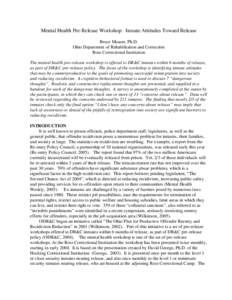 110th United States Congress / Mental health / Second Chance Act / Substance abuse / Recidivism / Prison / Criminology / State Correctional Institution – Camp Hill / Incarceration in the United States / Penology / Crime / Law enforcement