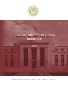 Preserving Minority Depository Institutions, 2013