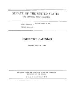 SENATE OF THE UNITED STATES ONE HUNDRED FIRST CONGRESS FIRST SESSION £  Convened January 3, 1989