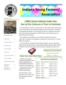Indiana Young Farmers’ Association Summer 2014 158th Great Indiana State Fair Year of the Coliseum-A Time to Celebrate