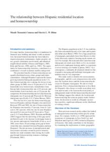 The relationship between Hispanic residential location and homeownership Maude Toussaint-Comeau and Sherrie L. W. Rhine  Introduction and summary