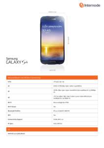 Tech Specs: Samsung GALAXY S 4