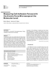 Cells Tissues Organs 2002;172:174–189 DOI:  Measuring Cell Adhesion Forces with the Atomic Force Microscope at the Molecular Level
