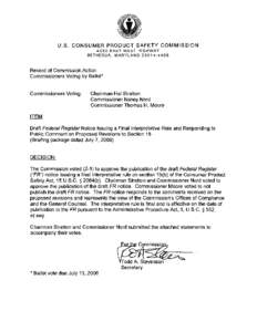 Ballot Vote  - Draft Federal Register Notice Issuing a Final Interpretative Rule and Responding to Public Comment on Proposed Revisions to Section 15