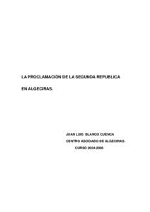 La proclamación de la Segunda República en Algeciras