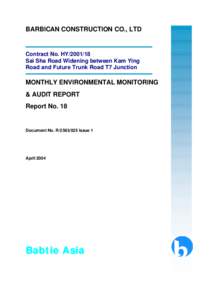 BARBICAN CONSTRUCTION CO., LTD  Contract No. HY[removed]Sai Sha Road Widening between Kam Ying Road and Future Trunk Road T7 Junction