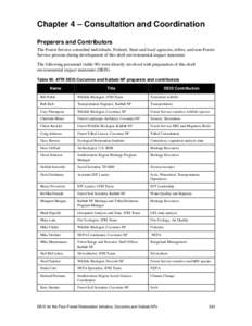 Chapter 4. Consultation and Coordination