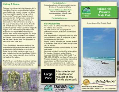 Florida State Parks Florida Department of Environmental Protection Division of Recreation and Parks History & Nature Evidence from midden mounds (discarded debris
