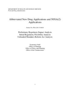 Abbreviated New Drug Applications and 505(b)(2) Applications