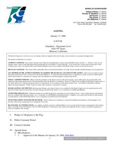 January 17, [removed]Board of Supervisors Agenda