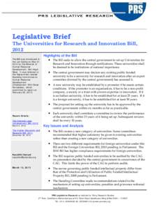 Microsoft Word - Legislative Brief - Universities for Research and Innovation Bill_final.doc