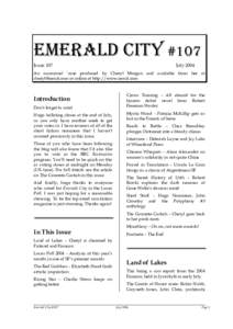 EMERALD CITY #107 Issue 107 JulyAn occasional ‘zine produced by Cheryl Morgan and available from her at