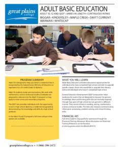 Adult Basic Education Program Information Sheet September 2014.indd