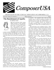 ComposerUSA THE BULLETIN OF THE NATIONAL ASSOCIATION OF COMPOSERS, U.S.A. Series IV, Volume 18, Number 3 Winter[removed]
