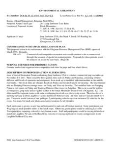 ENVIRONMENTAL ASSESSMENT EA Number: DOI-BLM-AZ-C010[removed]EA Lease/Serial Case File No. AZ[removed]SRP003  Bureau of Land Management, Kingman Field Office