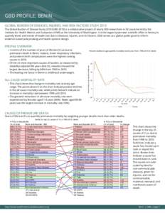 GBD PROFILE: BENIN GLOBAL BURDEN OF DISEASES, INJURIES, AND RISK FACTORS STUDY 2010 The Global Burden of Disease Study[removed]GBD[removed]is a collaborative project of nearly 500 researchers in 50 countries led by the Insti