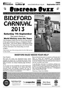 Follow us on  www.bidefordbuzz.org.uk FREE September 2013